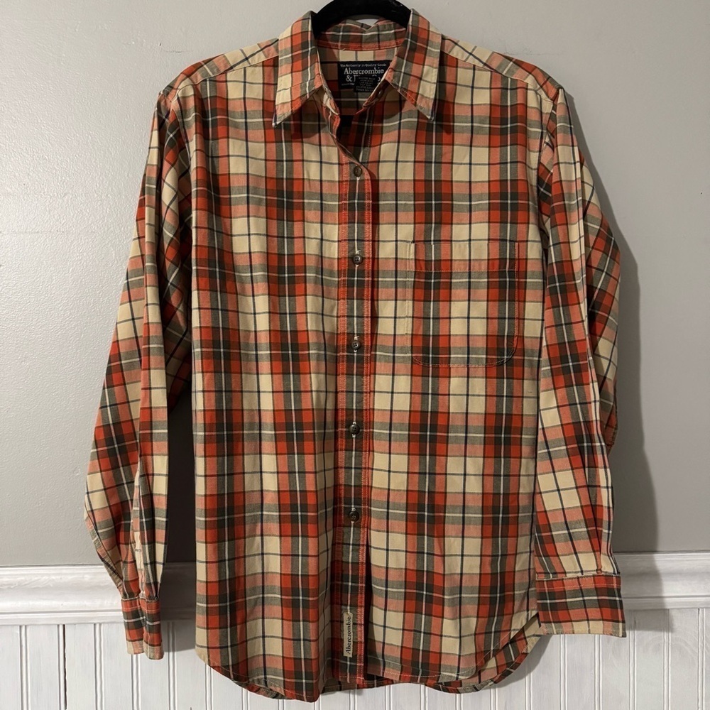 Abercrombie & Fitch Co. Men’s Plaid Button Up Long Sleeve Shirt Size Small